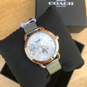NWT!COACH LEXINGTON TWO TONE MESH BRACELET WATCH